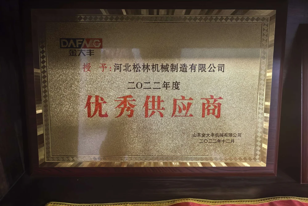 金大丰2022年度优秀供应商牌匾